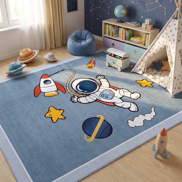Tapete Infantil Retangular Astronauta