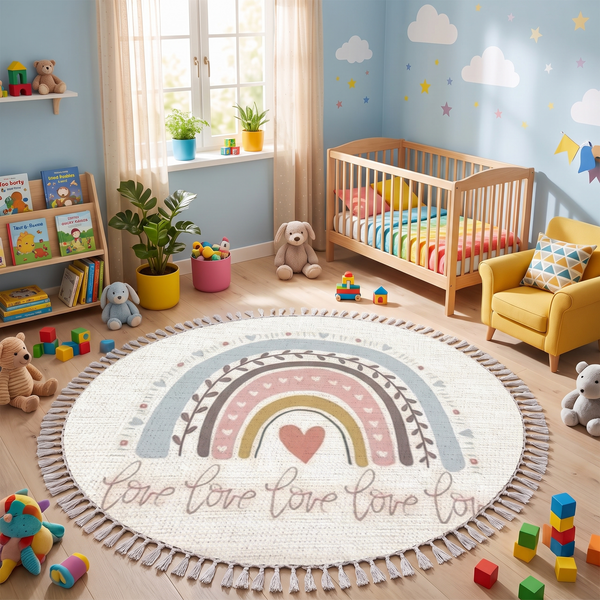 Tapete Infantil Redondo Arco-Íris