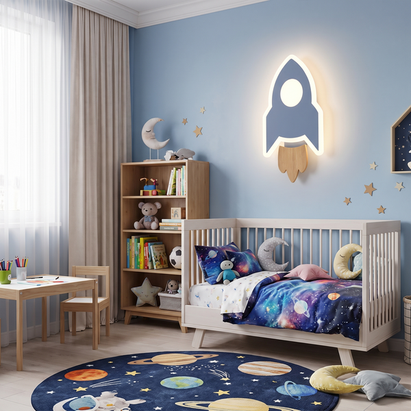 Luminária de Parede Infantil Foguete LED