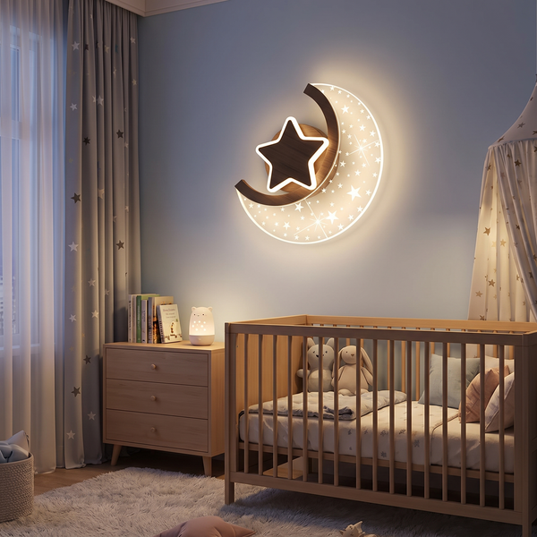 Luminária Infantil LED Estrela e Lua